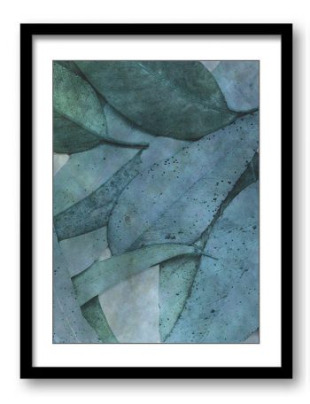 INSTANT DOWNLOAD Navy Blue Green Leaves Leaf Bathroom Art Print Abstract Nature Landscape Modern Elegant Watercolor Wall Decor Painting