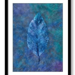 INSTANT DOWNLOAD Navy Blue Leaves Leaf Bathroom Art Print Purple Green Nature Landscape Modern Elegant Watercolor Wall Decor Painting