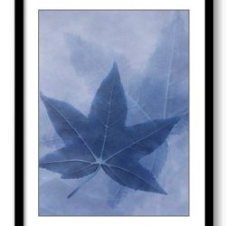 INSTANT DOWNLOAD Navy Blue Maple Leaf Bathroom Art Print Purple Nature Landscape Modern Elegant Watercolor Bathroom Wall Decor Painting