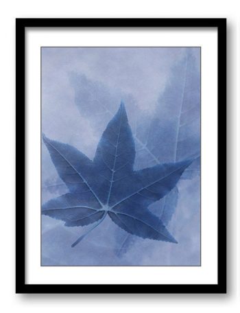 INSTANT DOWNLOAD Navy Blue Maple Leaf Bathroom Art Print Purple Nature Landscape Modern Elegant Watercolor Bathroom Wall Decor Painting