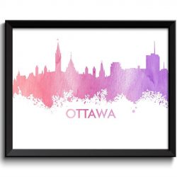 INSTANT DOWNLOAD Ottawa Skyline Rose Pink Lilac Purple Painting Poster Print Ontario Wall Decor Canada Wall Art Cityscape Map Home Decor