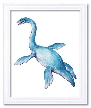 INSTANT DOWNLOAD Plesiosaurus Watercolor Dinosaur Print Turquoise Blue Dinosaur Wall Art Children Nursery Art Poster Home Decor Painting