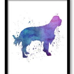 INSTANT DOWNLOAD Pointer Setter Dog Watercolor Art Painting Print Poster Art Painting Dog Breeds Home Decor Wall Art Pink Blue Purple Green