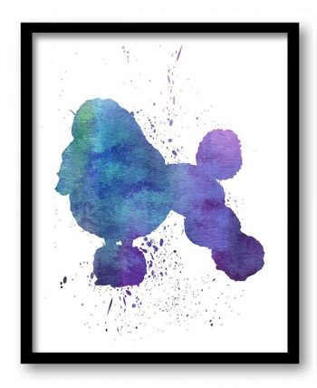 INSTANT DOWNLOAD Poodle Dog Watercolor Art Painting Print Poster Dog Art Painting Dog Breeds Home Decor Wall Art Pink Blue Purple Green