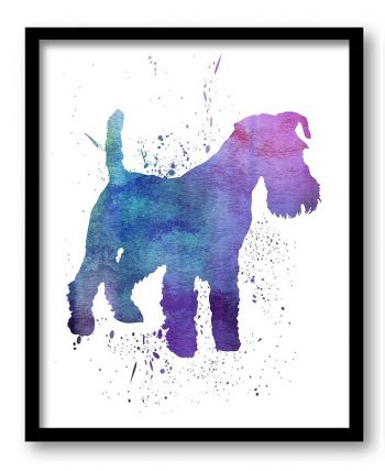 INSTANT DOWNLOAD Schnauzer Dog Watercolor Art Painting Print Poster Dog Art Painting Dog Breeds Home Decor Wall Art Pink Blue Purple Green