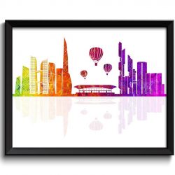 INSTANT DOWNLOAD Seoul Skyline Painting Art Poster Print Seoul Wall Decor Seoul Wall Art Colorful Rainbow South Korea City Map Home Decor