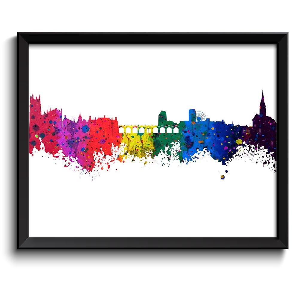INSTANT DOWNLOAD Sheffield Skyline Watercolor Art Poster Print Wall Decor Sheffield Wall Art Painting England Artwork City Map Home Decor