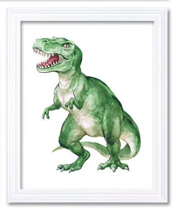 INSTANT DOWNLOAD T-Rex Tyrannosaurus Watercolor Dinosaur Green Print Dinosaur Wall Art Children Nursery Art Poster Home Decor Painting