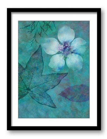 INSTANT DOWNLOAD Teal Blue Green Leaves Leaf Flower Bathroom Art Print Abstract Nature Landscape Modern Watercolor Wall Decor Painting