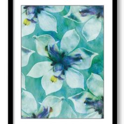 INSTANT DOWNLOAD Teal Green White Orchid Flower Bathroom Art Print Blue Watercolor Painting Elegant Wall Decor Flower Print Bedroom