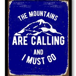 INSTANT DOWNLOAD The Mountains Are Calling and I Must Go Art Print Navy Blue White Mountains Home Wall Decor Bathroom Inspirational