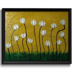 INSTANT DOWNLOAD Tulips Art Painting Fine Art Print Flower Painting Beige Gold White Yellow Green Wall Decor Bedroom Bathroom Living Room