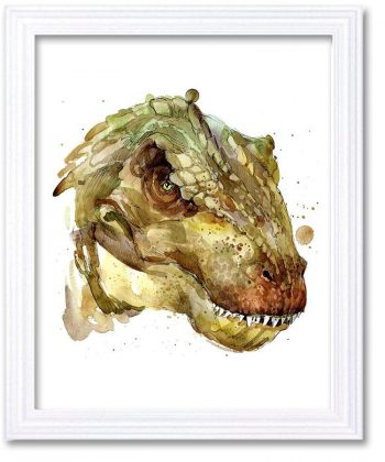 INSTANT DOWNLOAD Tyrannosaurus Watercolor Art Painting Print Poster T-REX Art Dinosaur Painting Head Home Decor Wall Art Child Nursery Art