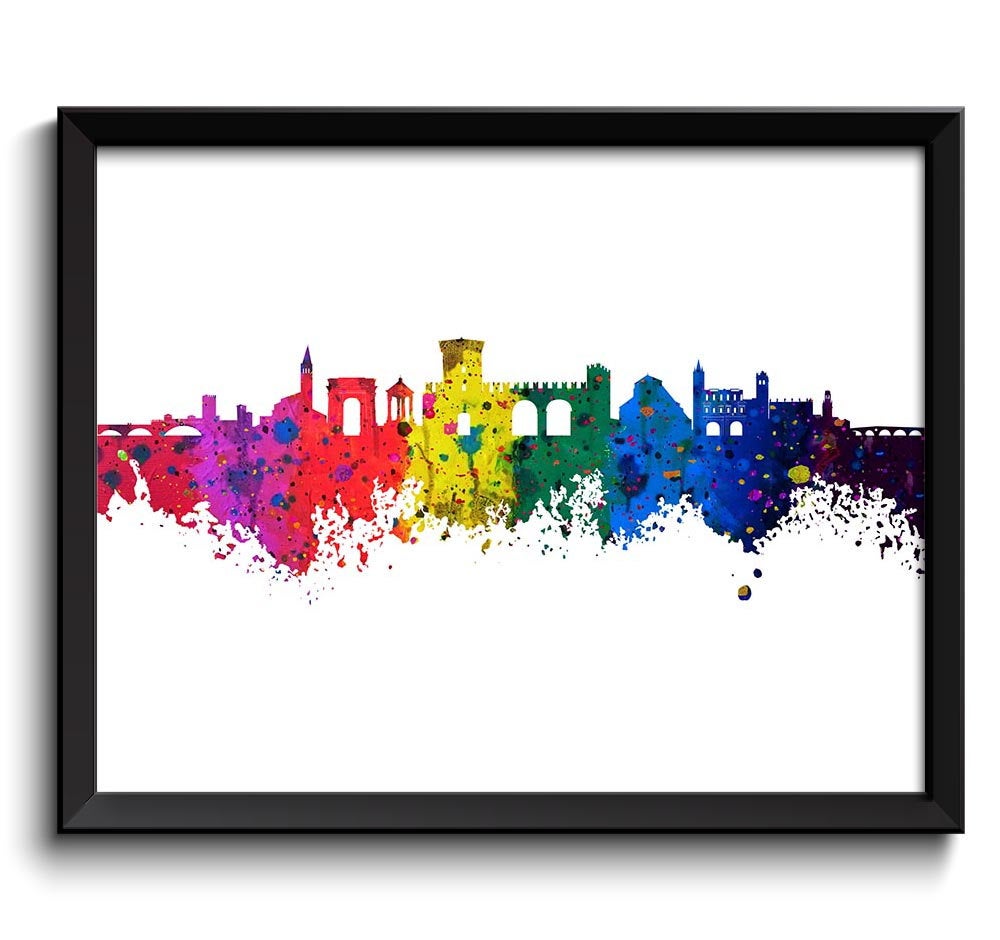 INSTANT DOWNLOAD Verona Skyline Watercolor Art Poster Print Verona Wall Decor Verona Wall Art Painting Italy Artwork City Map Home Decor