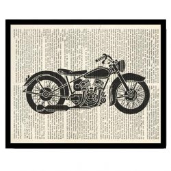 INSTANT DOWNLOAD Vintage Motorcycle Poster Print Wall Art Book Page Style Dictionary Old Antique Printable Vehicle Transportation Wall Decor