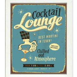 INSTANT DOWNLOAD Vintage Retro Cocktail Lounge Art Print Best Martini in Town Blue Beige Brown Fun Kitchen Bar Home Wall Decor Poster