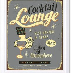 INSTANT DOWNLOAD Vintage Retro Cocktail Lounge Art Print Best Martini in Town Grey Beige Brown Fun Kitchen Bar Home Wall Decor Poster