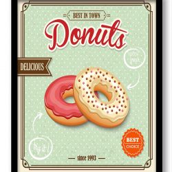 INSTANT DOWNLOAD Vintage Retro Donuts Best Choice Art Print Mint Green Brown Kitchen Wall Decor Retro Poster Resturant Vintage Style Art