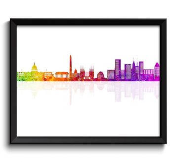 INSTANT DOWNLOAD Washington DC Skyline Painting Art Poster Print Washington Wall Decor Washington Wall Art Colorful Rainbow