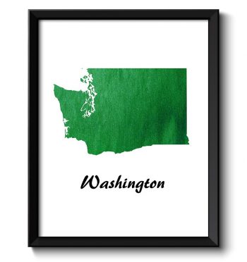 INSTANT DOWNLOAD Washington Map State Forest Green Watercolor Painting Poster Print USA United States Abstract Landscape Art