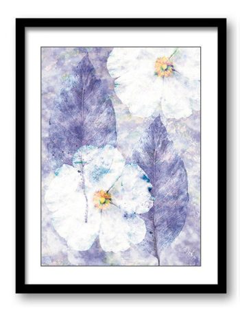 INSTANT DOWNLOAD White Flower Purple Leaves Leaf Bathroom Art Print Nature Landscape Modern Elegant Watercolor Bathroom Wall Decor Painting