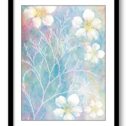 INSTANT DOWNLOAD White Lavender Flowers Blue Bathroom Art Print Pink Modern Elegant Watercolor Bathroom Wall Decor Flower Painting Bedroom