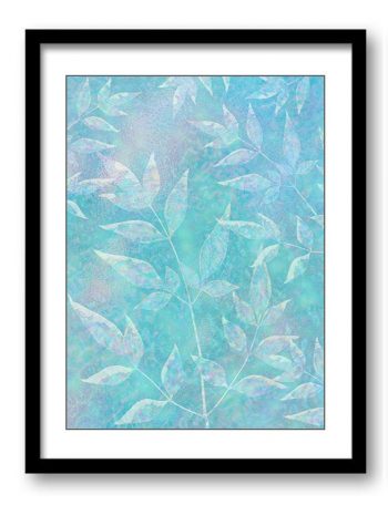 INSTANT DOWNLOAD White Leaves Leaf Blue Bathroom Art Print Nature Landscape Modern Elegant Watercolor Bathroom Wall Decor Flower Painting