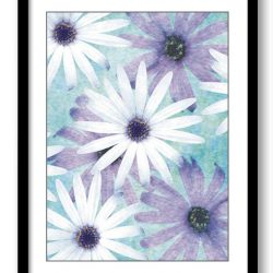 INSTANT DOWNLOAD White Purple Daisy Flower Purple Bathroom Art Print Modern Elegant Watercolor Bathroom Wall Decor Painting Bedroom