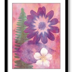 INSTANT DOWNLOAD White Purple Flowers Bathroom Art Print Blue Watercolor Painting Fern Elegant Wall Decor Flower Print Bedroom Living Room