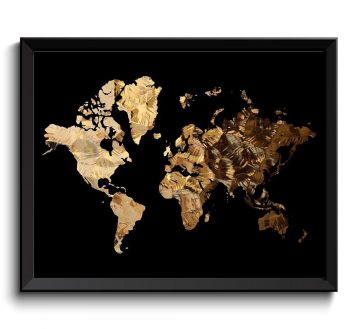 INSTANT DOWNLOAD World Map Print Black Brown Beige Gold Watercolor Poster Print Globe Modern Abstract Landscape Art Painting