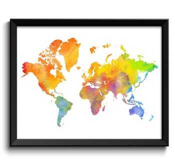 INSTANT DOWNLOAD World Map Print Black White Grey Watercolor Poster Print Globe Modern Abstract Landscape Art Painting