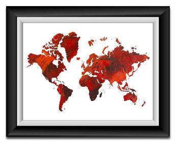 INSTANT DOWNLOAD World Map Print Red Black Watercolor Poster Print Globe Modern Abstract Landscape Art Painting