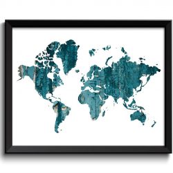 INSTANT DOWNLOAD World Map Print Teal Green Turqoise Blue Watercolor Poster Print Globe Modern Abstract Landscape Art Painting