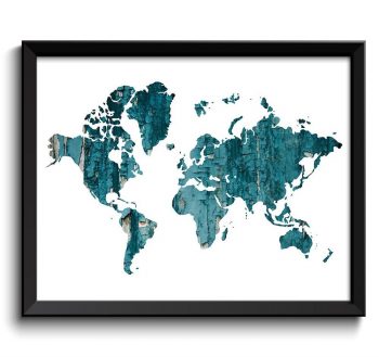 INSTANT DOWNLOAD World Map Print Teal Green Turqoise Blue Watercolor Poster Print Globe Modern Abstract Landscape Art Painting