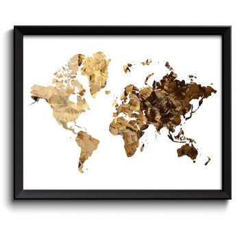 INSTANT DOWNLOAD World Map Print White Brown Beige Gold Watercolor Poster Print Globe Modern Abstract Landscape Art Painting