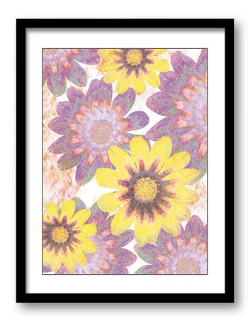 INSTANT DOWNLOAD Yellow Purple Flowers Bathroom Art Print Blue Watercolor Painting Elegant Wall Decor Flower Print Bedroom Living Room