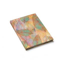 Journal Blank - Colorful Leaves Leaf Blue Pink Beige Cream Brown Art Print Old Antique Vintage