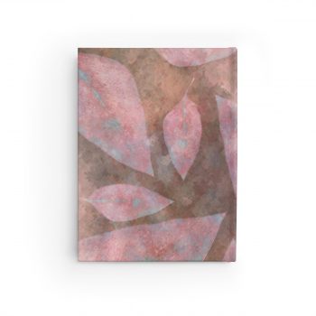 Journal Blank - Colorful Leaves Leaf Print Purple Beige Cream Brown Nature Art Print Old Antique Vintage