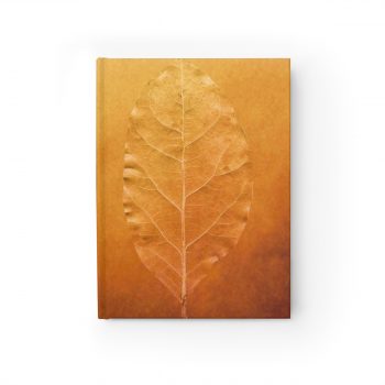 Journal Blank - Golden Leaf Vein Print Beige Gold Nature Art Print Old Antique Vintage