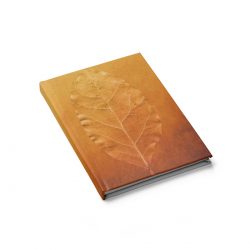 Journal Blank - Golden Leaf Vein Print Beige Gold Nature Art Print Old Antique Vintage