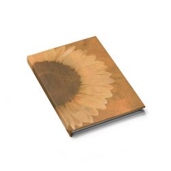 Journal Blank - Large Sunflower Flower Art Print Old Antique Vintage Beige Yellow Brown