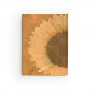 Journal Blank - Large Sunflower Flower Art Print Old Antique Vintage Beige Yellow Brown