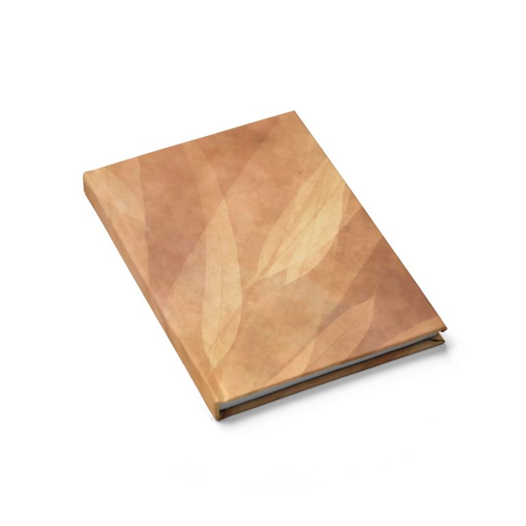 Journal Blank - Leaves Leaf Print Abstract Sand Brown Beige Cream Nature Art Print Old Antique Vintage