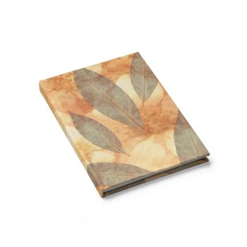 Journal Blank - Leaves Leaf Print Blue Beige Cream Nature Art Print Old Antique Vintage