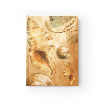 Journal Blank - Sea Shells Seashells Ocean Cream Beige Brown Gold Art Print Old Antique Vintage