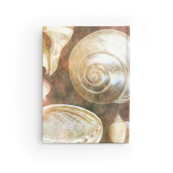 Journal Blank - Sea Shells Seashells Ocean Grey Silver Beige Sand Art Print Old Antique Vintage