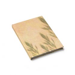 Journal Blank - Wheat Field Green Beige Landscape Nature Art Print Old Antique Vintage