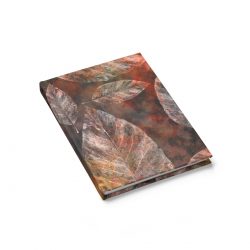 Journal Ruled Line - Colorful Leaves Leaf Print Grey Beige Cream Brown Nature Art Print Old Antique Vintage