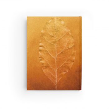 Journal Ruled Line - Golden Leaf Vein Print Beige Gold Nature Art Print Old Antique Vintage