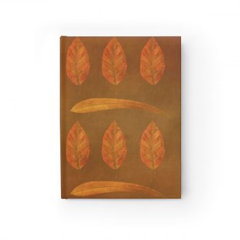 Journal Ruled Line - Green Brown Leaves Leaf Print Beige Nature Art Print Old Antique